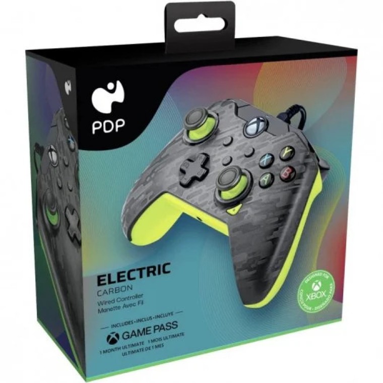 PDP Mando con Cable Electric Carbon para Xbox Series X/S/One/PC