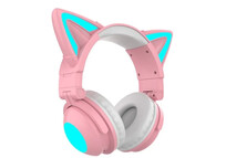 Kinsi 2S Auriculares Gaming RGB Cat Ear Rosas