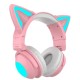 Kinsi 2S Auriculares Gaming RGB Cat Ear Rosas