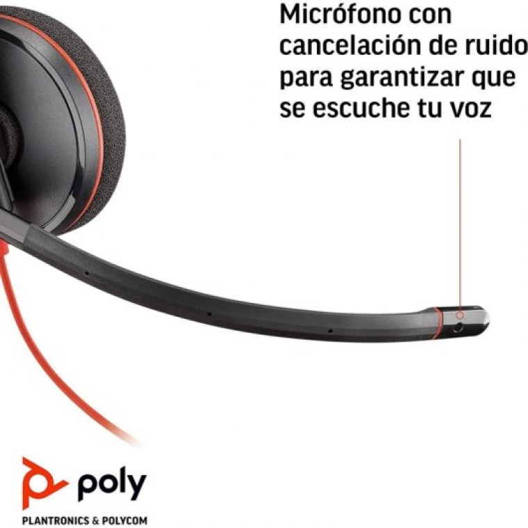 Poly Blackwire C3210 Auricular Monoaural USB-C para Centro de Llamadas