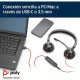 Poly Blackwire 3325 Auriculares USB para Oficina Negros