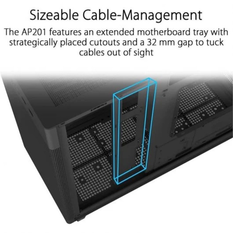 ASUS AP201 PRIME CASE TG Cristal Templado USB 3.2 Negra