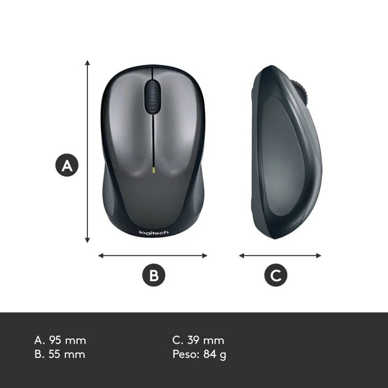 Logitech M235 Ratón Inalámbrico 1000DPI