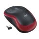 Logitech M185 Ratón Inalámbrico 1000 DPI Negro/Rojo