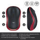 Logitech M185 Ratón Inalámbrico 1000 DPI Negro/Rojo