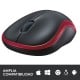 Logitech M185 Ratón Inalámbrico 1000 DPI Negro/Rojo