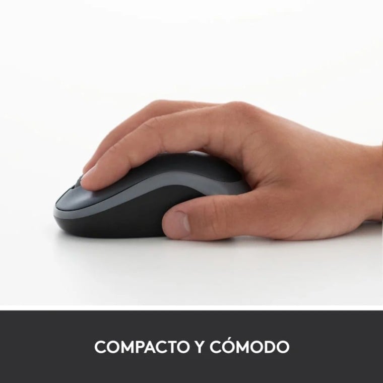 Logitech M185 Ratón Inalámbrico 1000 DPI Negro/Rojo