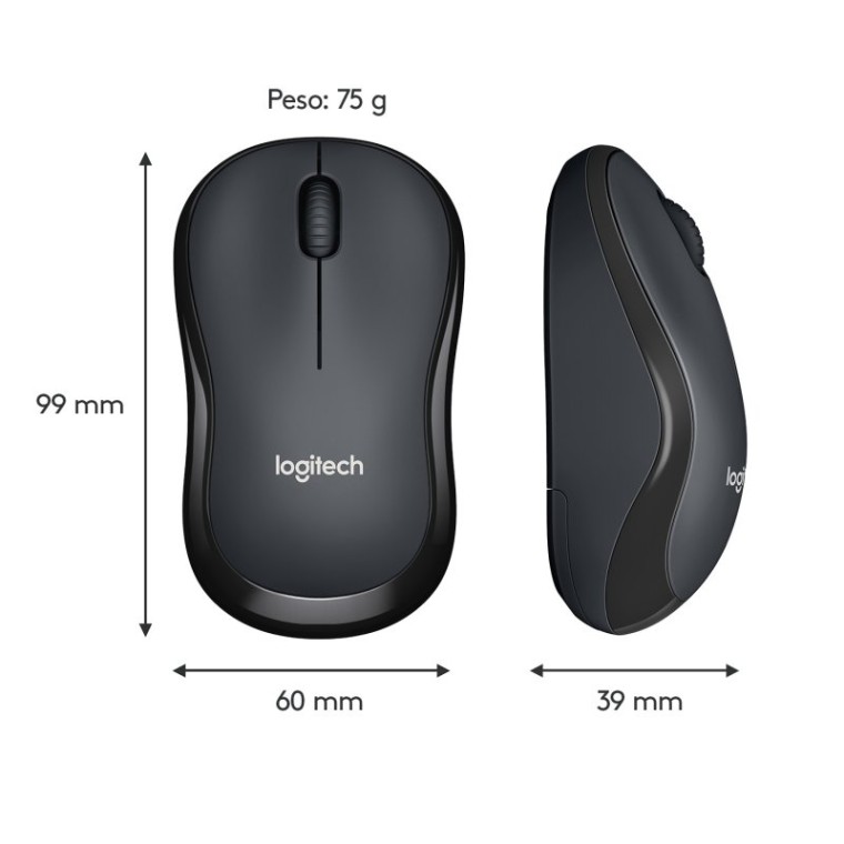 Logitech M220 Silent Ratón Wireless Negro