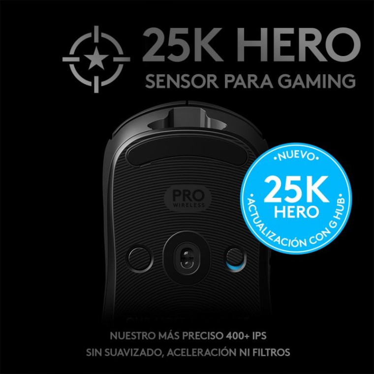 Logitech G Pro Ratón Gaming Inalámbrico 25600DPI Negro