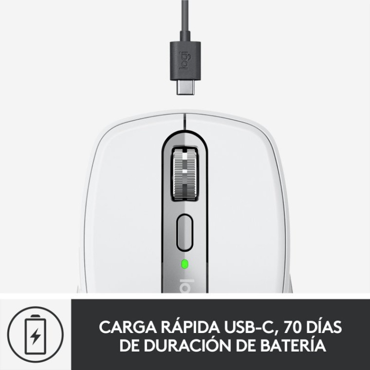 Logitech MX Anywhere 3 Ratón Compacto Inalámbrico para Mac 4000DPI Blanco