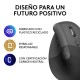 Logitech Lift Ratón Inalámbrico Vertical para Diestros 4000 DPI Gris-Negro