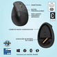Logitech Lift Ratón Inalámbrico Vertical para Diestros 4000 DPI Gris-Negro