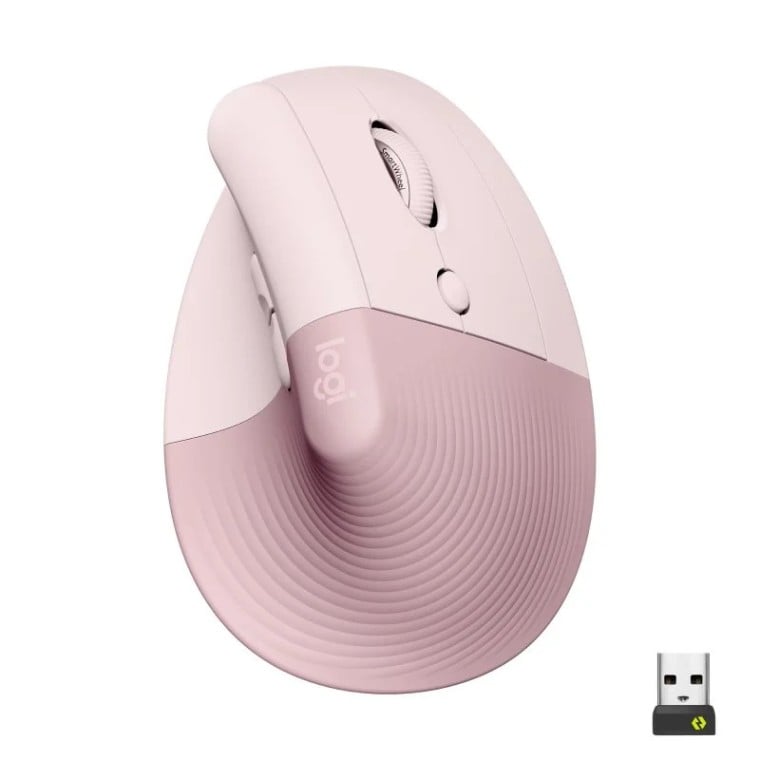 Logitech Lift Ratón Inalámbrico Vertical para Diestros 4000 DPI Rosa