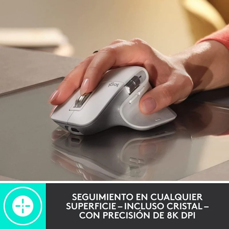 Logitech MX Master 3S Performance Ratón Inalámbrico 8000 DPI Blanco