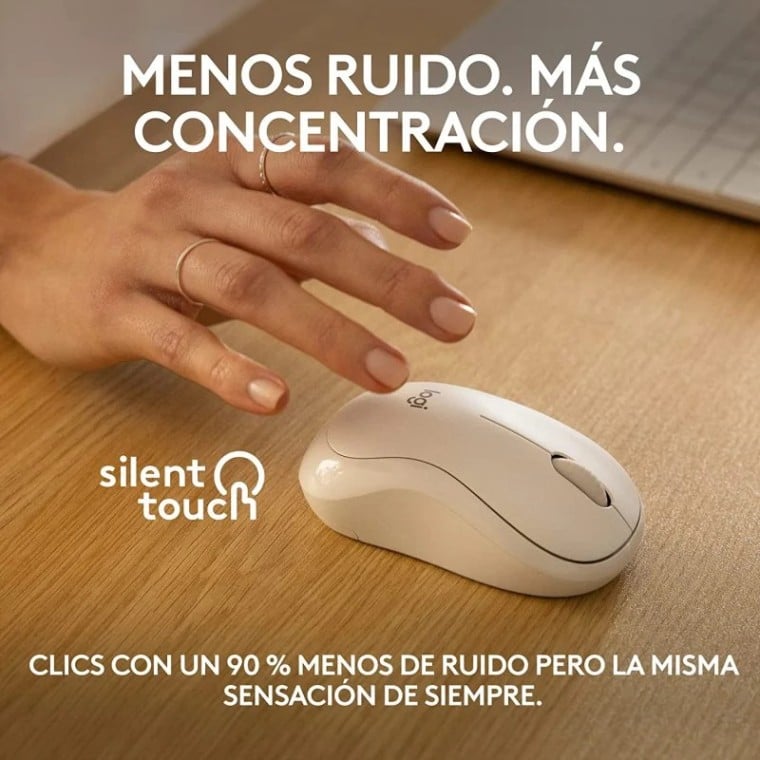 Logitech M240 Silent Ratón Bluetooth Blanco