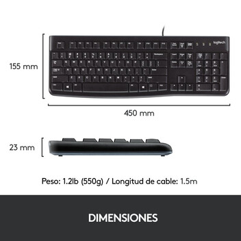 Logitech K120 Teclado USB Negro