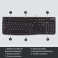 Logitech K120 Teclado con Cable USB Negro