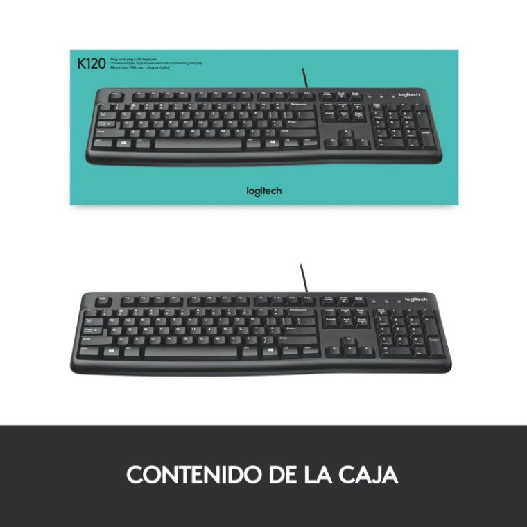 Logitech K120 Teclado con Cable USB Negro