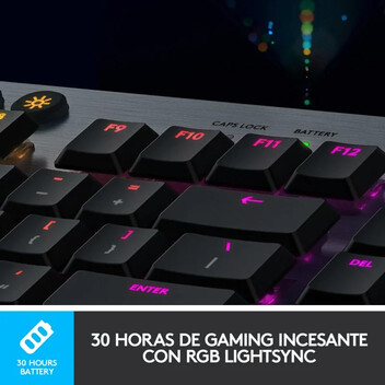 Logitech G915 Teclado Mecánico Gaming Inalámbrico RGB GL Táctil Logitech G915 Teclado Mecánico Gaming Inalámbrico RGB GL Táctil
