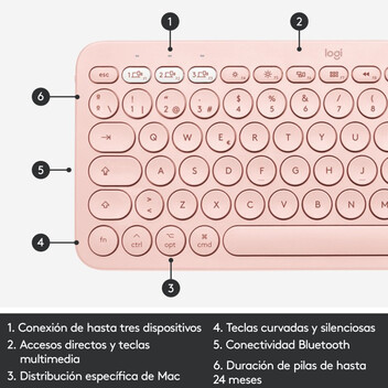 Logitech K380 Teclado Bluetooth Rosa para Mac Logitech K380 Teclado Bluetooth Rosa para Mac