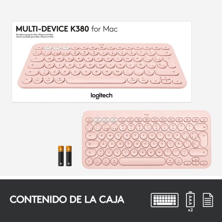 Logitech K380 Teclado Bluetooth Rosa para Mac