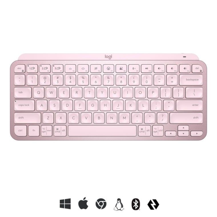 Logitech MX Keys Mini Teclado Inalámbrico Bluetooth Rosa Layout UK