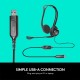 Logitech 960 Auriculares con Cable, Sonido Estéreo con Micrófono Supresión de Ruido PC/Mac/Portátil