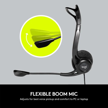 Logitech 960 Auriculares con Cable, Sonido Estéreo con Micrófono Supresión de Ruido PC/Mac/Portátil