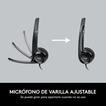 Logitech H390 Auriculares con Cable y Supresión de Ruido funciona con Chromebook Negros