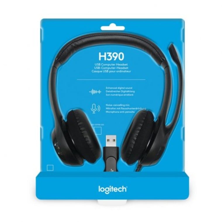 Logitech H390 Auriculares con Cable y Supresión de Ruido funciona con Chromebook Negros