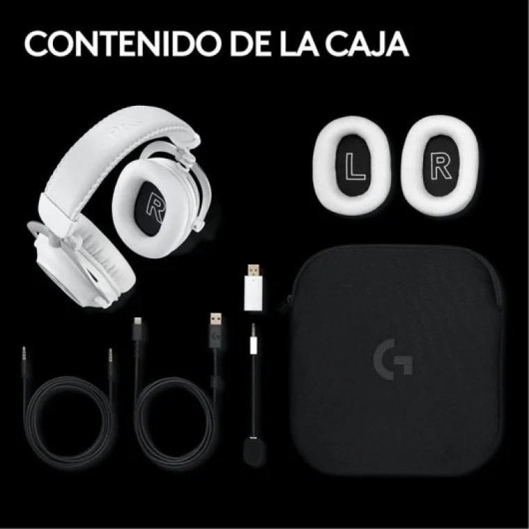 Logitech G PRO X 2 LIGHTSPEED Auriculares Inalámbricos Bluetooth Gaming Blancos