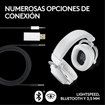 Logitech G PRO X 2 LIGHTSPEED Auriculares Inalámbricos Bluetooth Gaming Blancos
