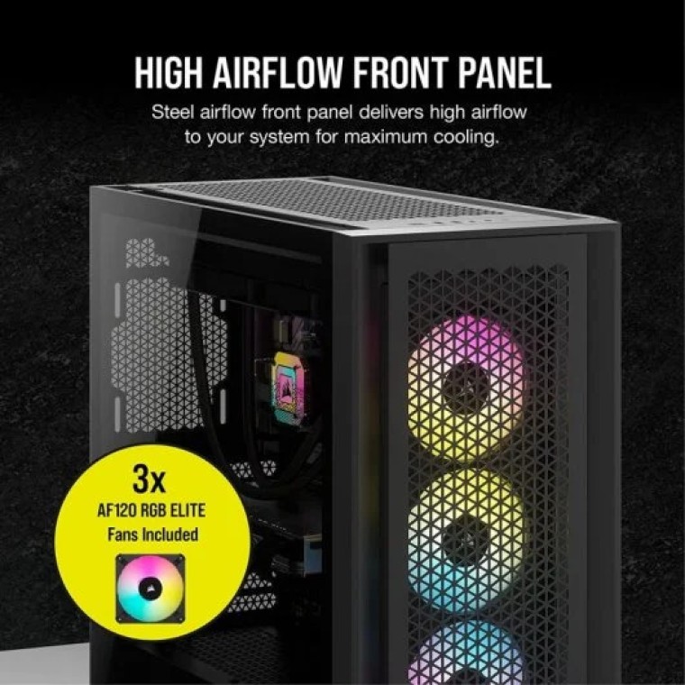 Corsair iCUE 5000D RGB AIRFLOW Cristal Templado USB 3.2 Negra