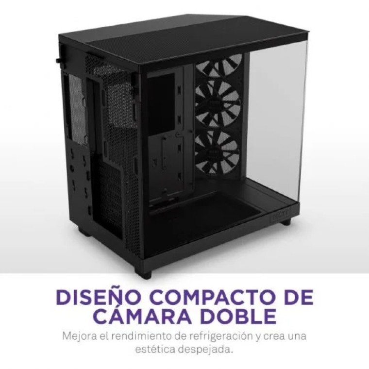 NZXT H6 Flow Mid Tower Cristal Templado USB-C Negra