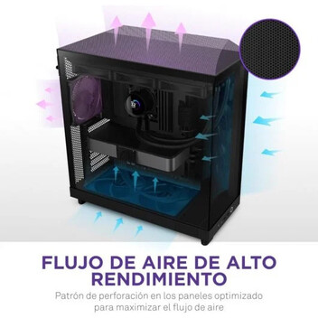 NZXT H6 Flow Mid Tower Cristal Templado USB-C Negra NZXT H6 Flow Mid Tower Cristal Templado USB-C Negra