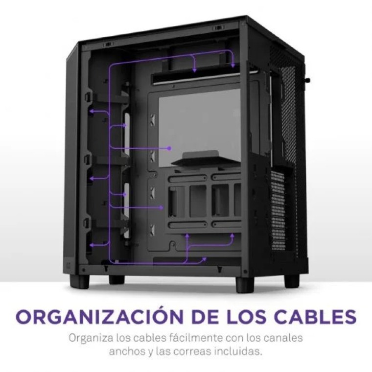 NZXT H6 Flow Mid Tower Cristal Templado USB-C Negra