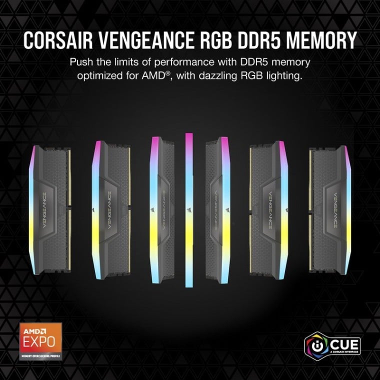 Corsair Vengeance RGB DDR5 5600MHz 64GB 2x32 GB CL40 Optimizado AMD