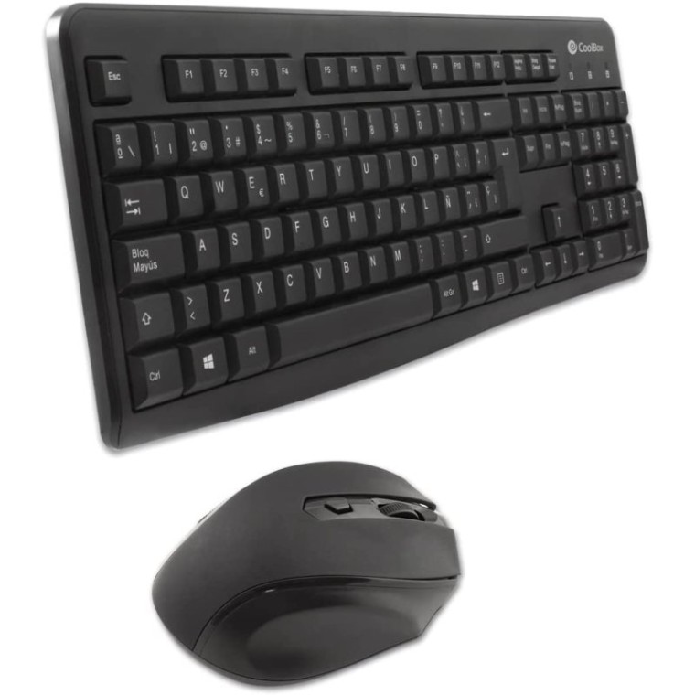 Coolbox Combo Teclado + Ratón Inalámbrico 1600DPI Negro