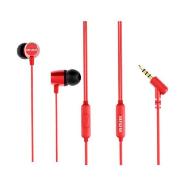 Aiwa ESTM-30RD Auriculares Inear con Cable Rojos