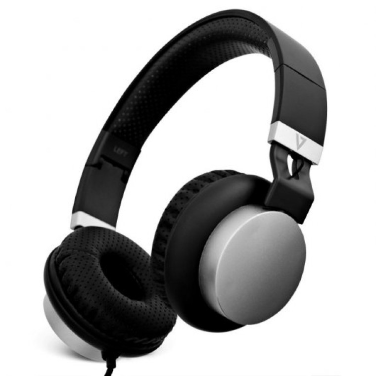 V7 HA601-3EP Auriculares con Micrófono Negro/Plata