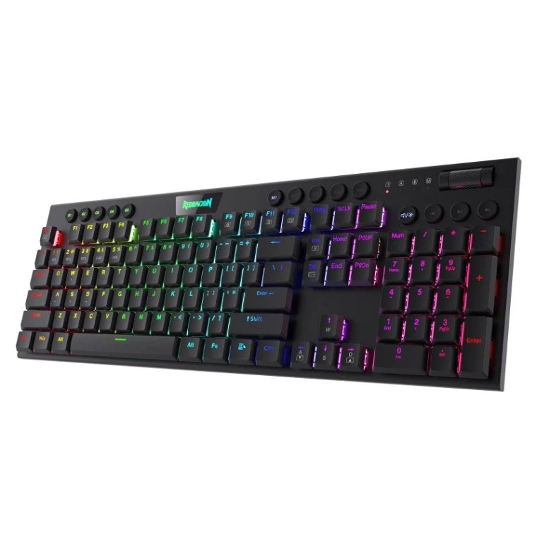 Redragon Horus K618 Teclado Mecánico Inalámbrico Bluetooth RGB Switch Red