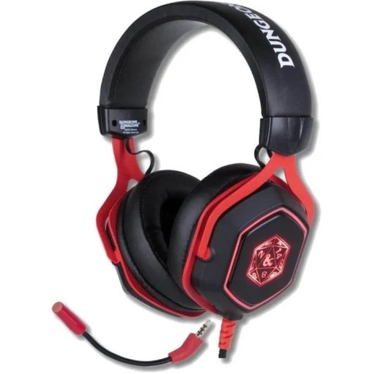 Konix Dungeons & Dragons D20 7.1Auriculares Gaming Multiplataforma Negro/Rojo