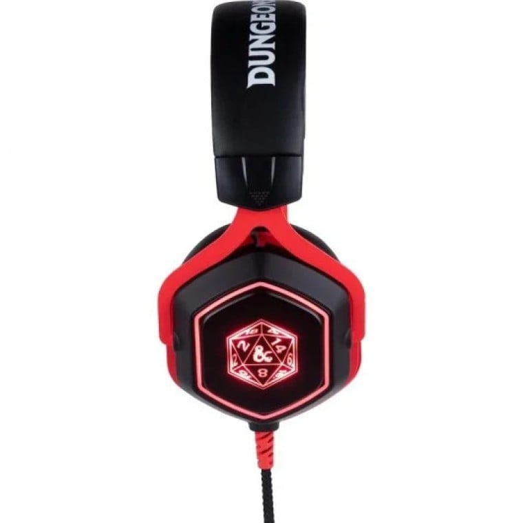 Konix Dungeons & Dragons D20 7.1Auriculares Gaming Multiplataforma Negro/Rojo