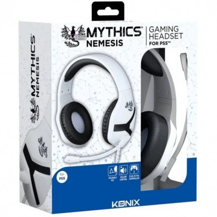 Konix Mythics Nemesis Auriculares Gaming para PS5 Blanco/Negro