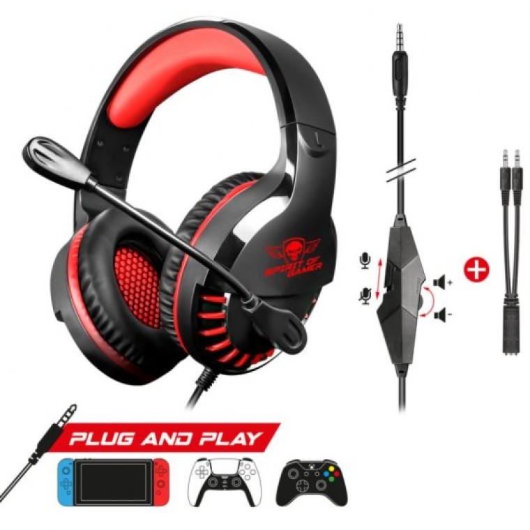 Spirit of Gamer Pro-H3 Auriculares Gaming Multiplataforma Rojo