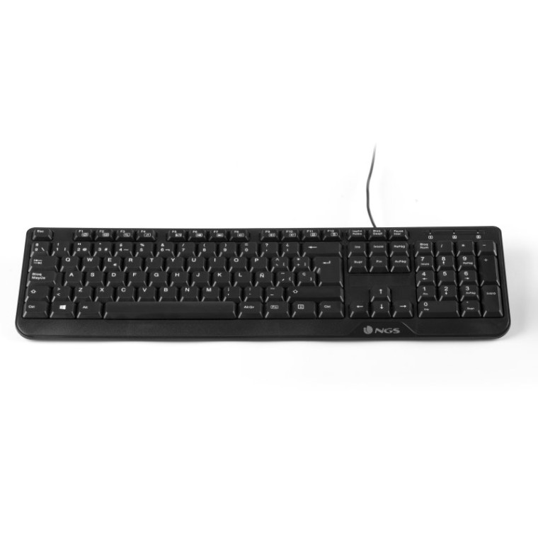 NGS Cocoa Kit Teclado Multimedia Qwerty Italiano + Ratón 1000 DPI USB Negro