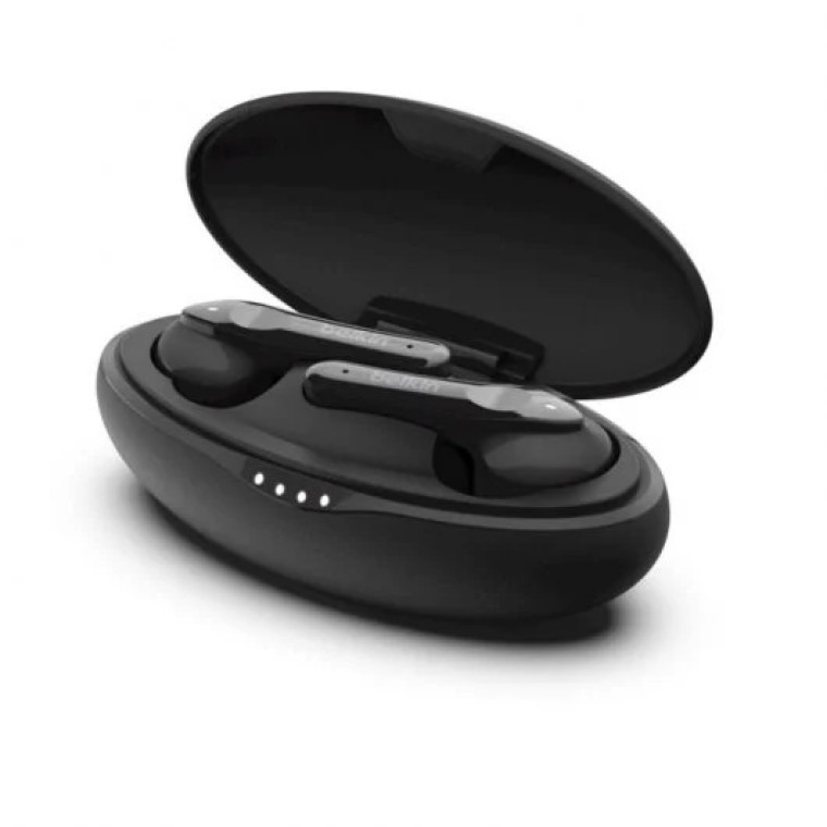 Belkin SoundForm Move Plus Auriculares Inalámbricos Negros con Estuche de Carga Inalámbrica