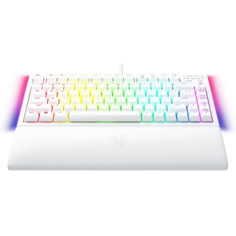 Razer BlackWidow V4 75% Teclado Mecánico Gaming RGB Layout USA Blanco