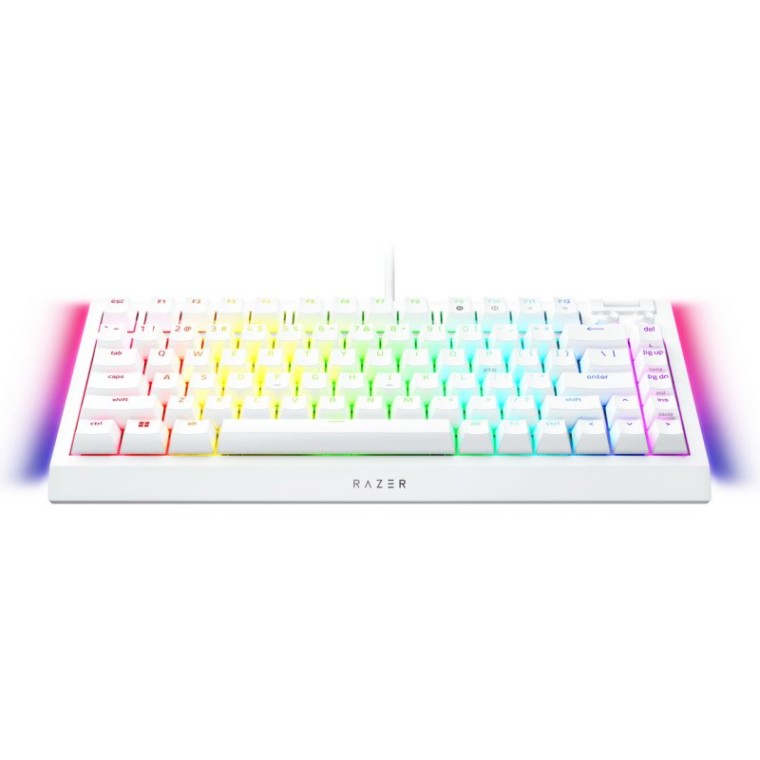 Razer BlackWidow V4 75% Teclado Mecánico Gaming RGB Layout USA Blanco