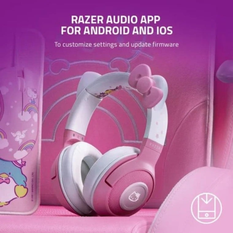 Razer Kraken Bluetooth Kitty Auriculares Gaming Inalámbricos Blanco/Rosa